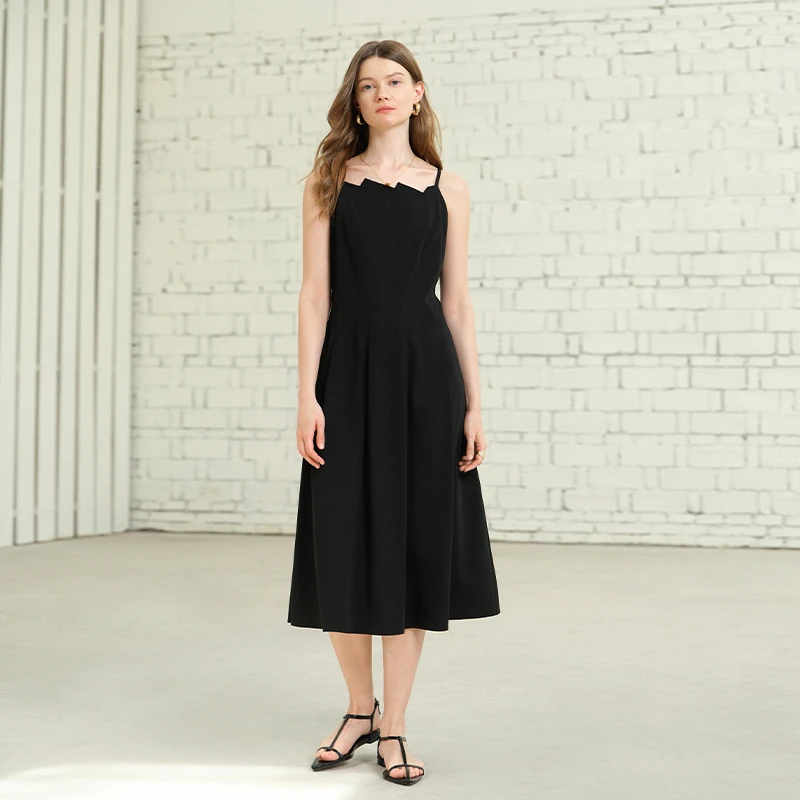 独束大码女装【双版型】气质设计感连衣裙收腰长裙25DS82476/82588