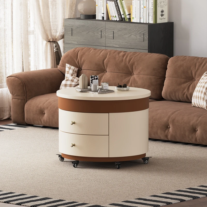 2025新款中古风轻奢可移动客厅高级感可移动客厅客厅移动茶几