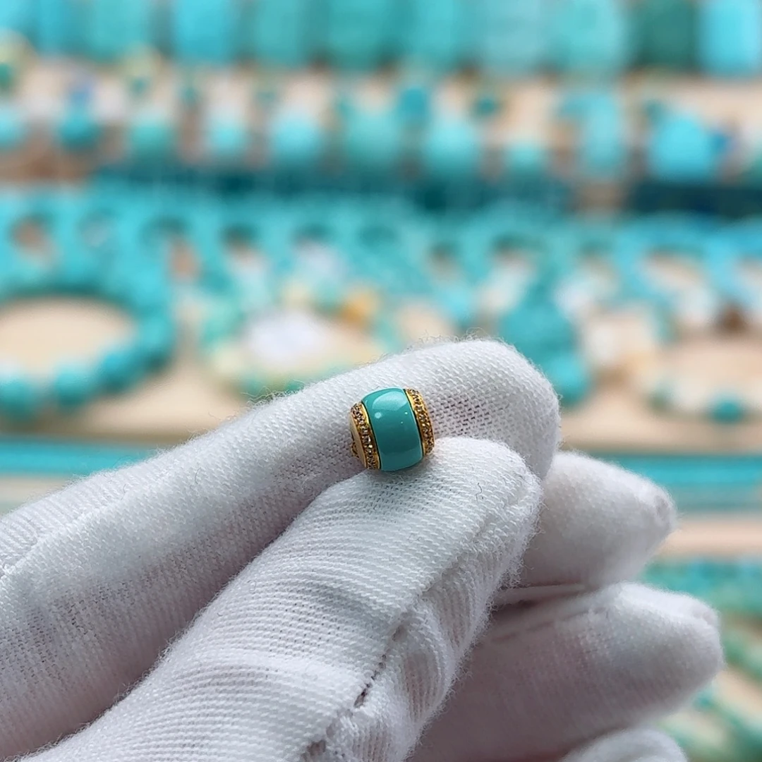 绿松石18K金镶嵌珠宝奇石