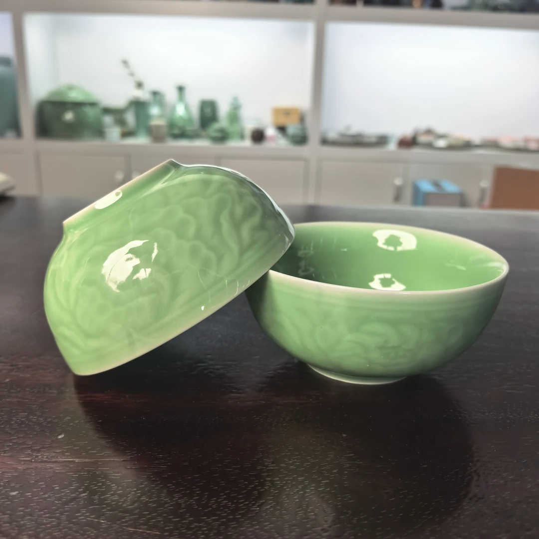 全品梅子青饭碗4.5英寸龙泉云间青瓷家用餐具