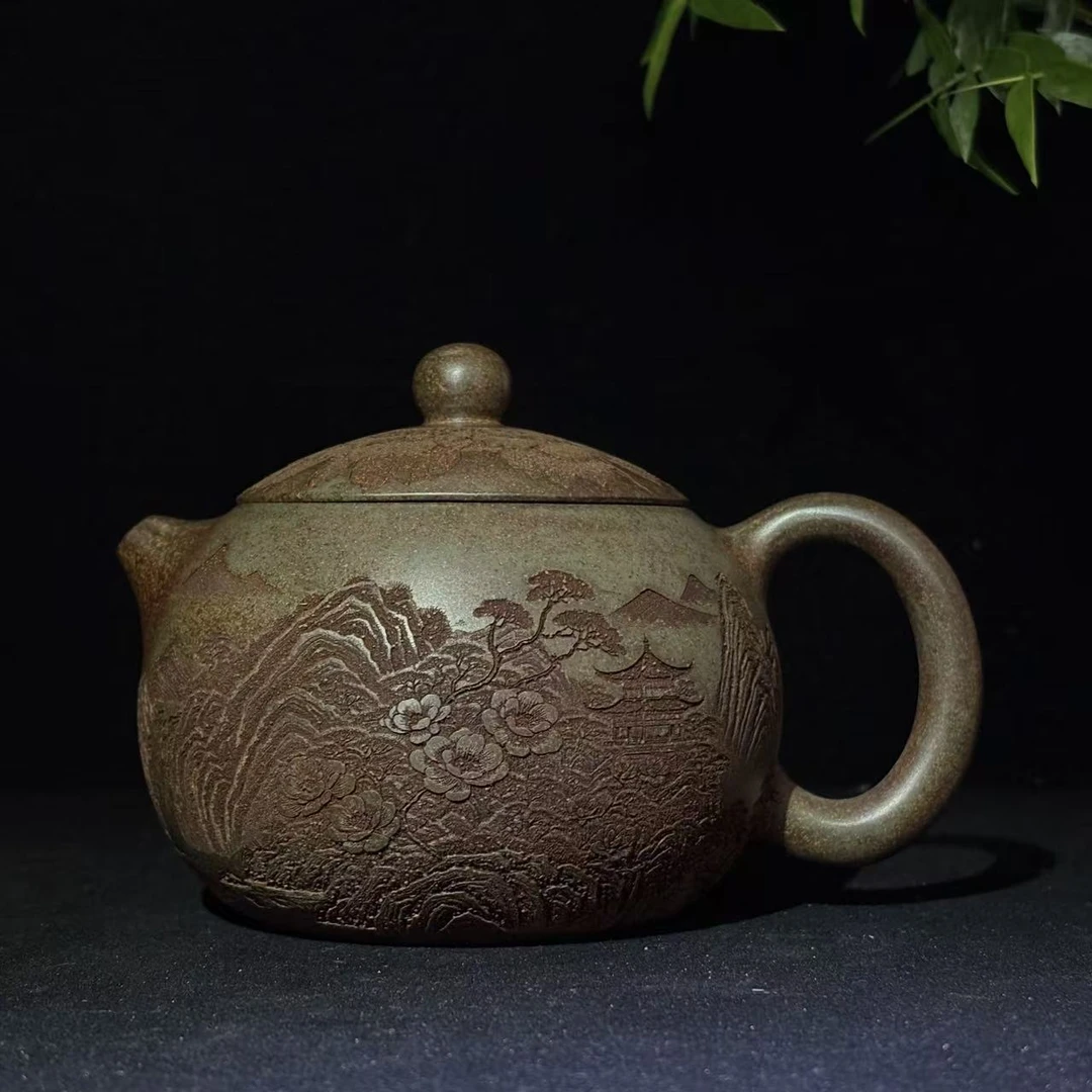 宜兴紫砂花开富贵西施  龙背青柴烧  邱华