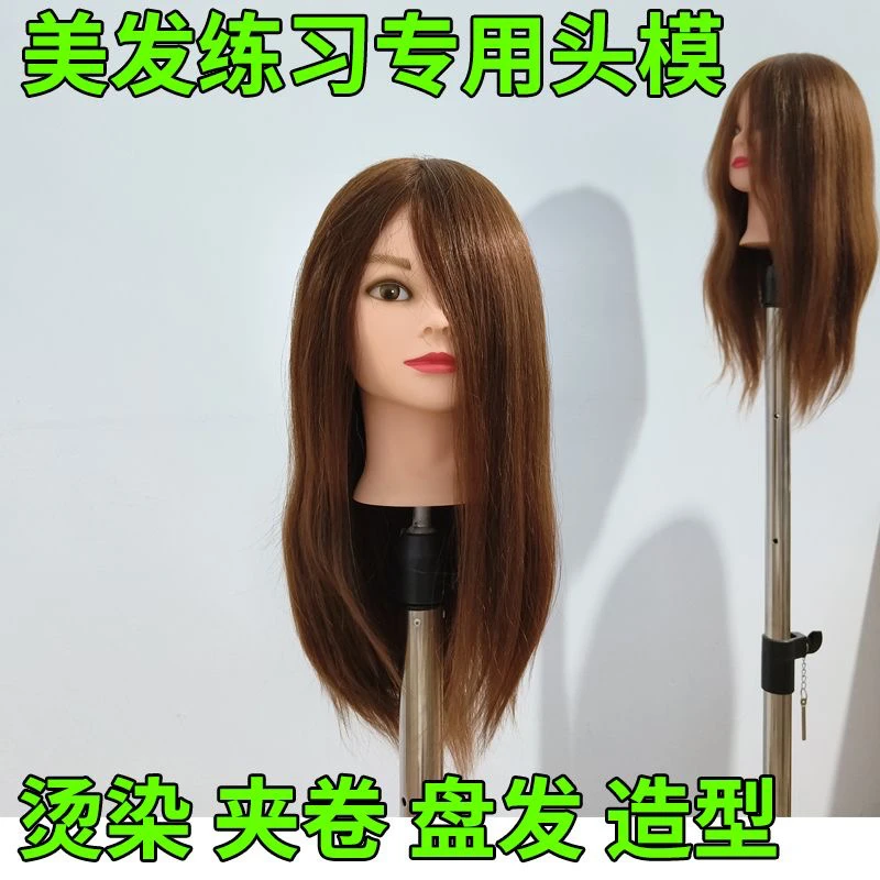 化妆造型师练发型必备假发头模可电卷棒烫送桌面支架