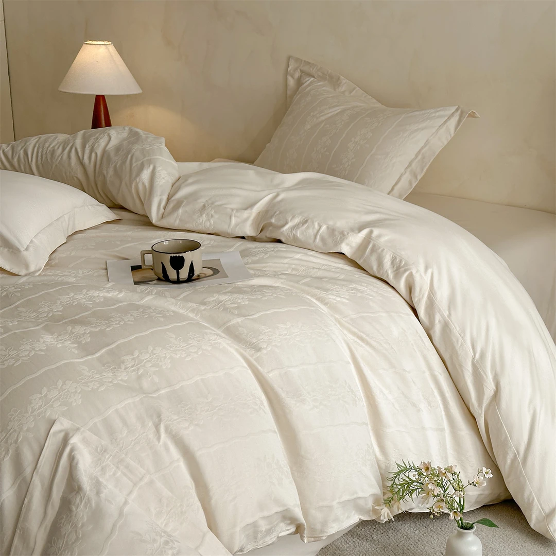 新款A版60S支亮面提花B版13372全棉100%纯棉四件套床单床笠款可选