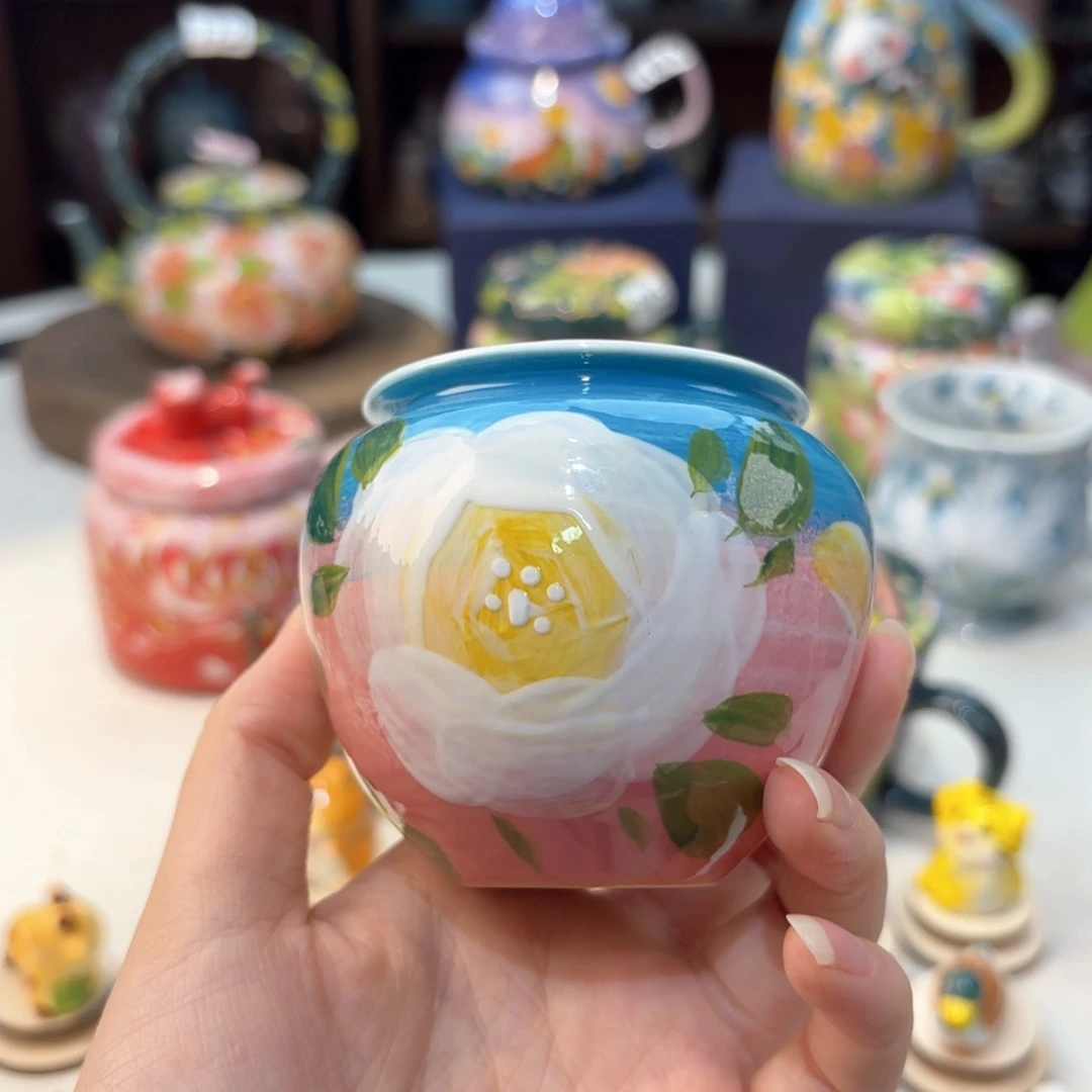 景德镇手绘高温釉下彩陶瓷茶具