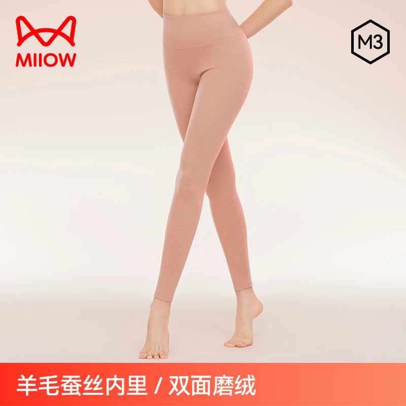 猫人保暖裤冬季加绒加厚女穿打底线裤抗寒保暖棉裤毛绒裤