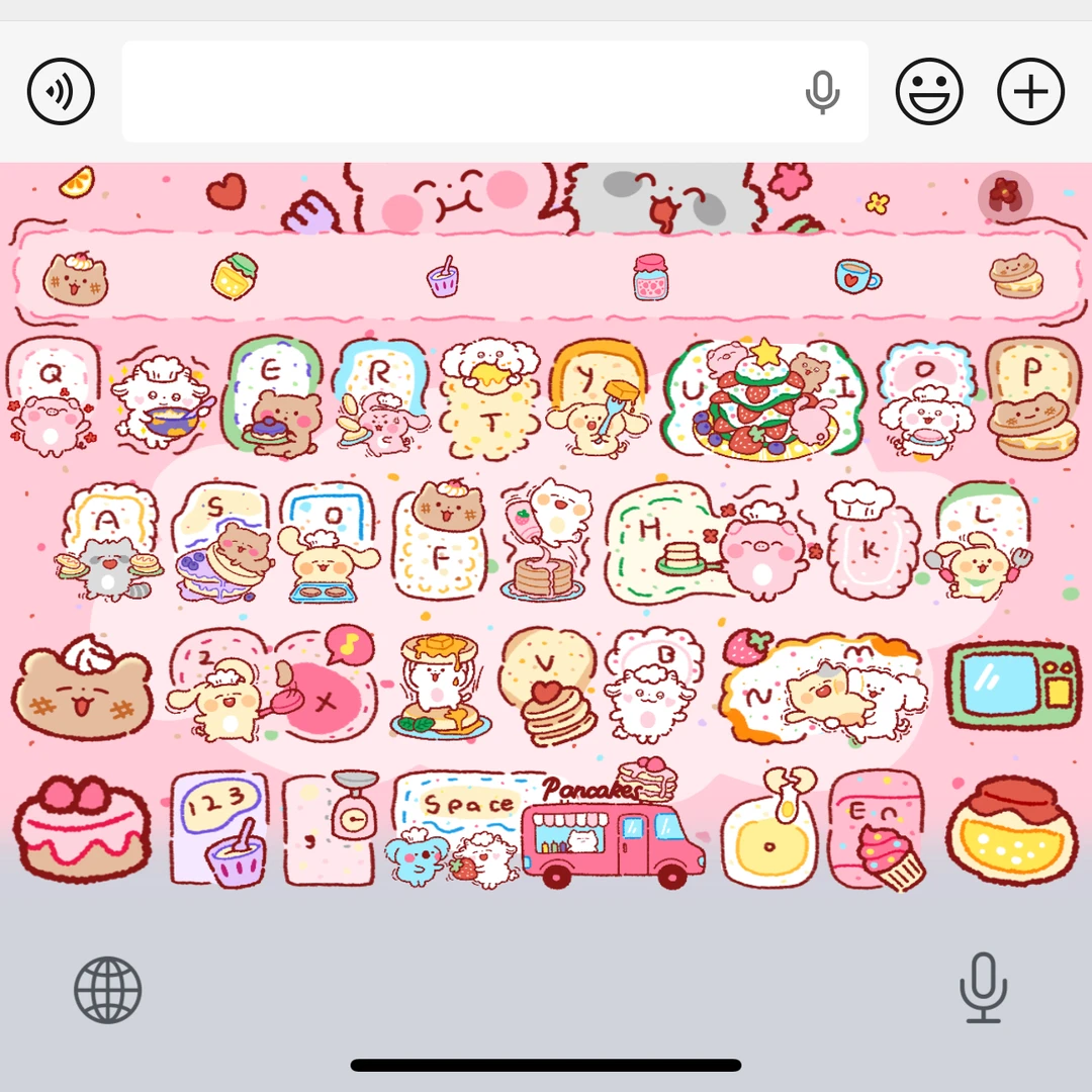 手忙脚乱松饼屋/ios苹果安卓百度输入法皮肤键盘白肚皮双系统双色