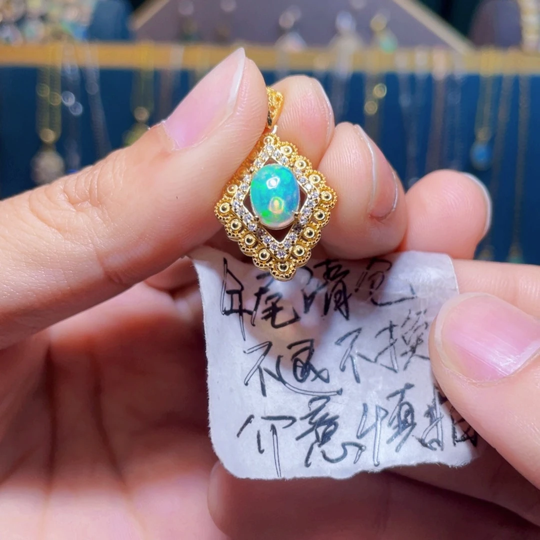 欧泊吊坠）银S925镶嵌招*?