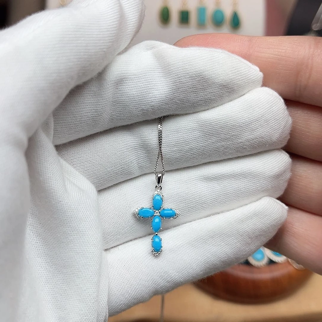 绿松石珠宝奇石银S925镶嵌