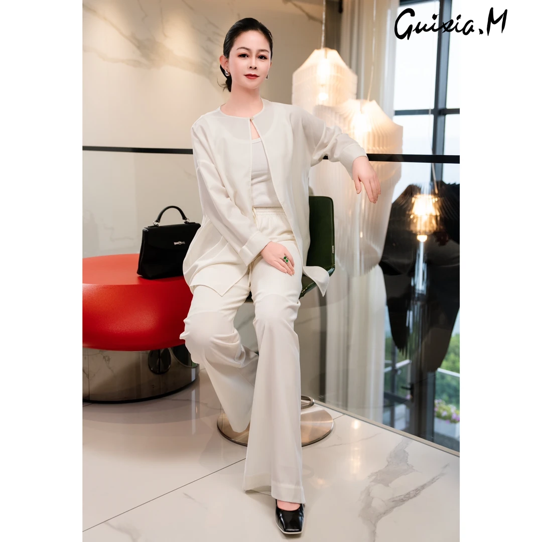 Guixia.M 【时光序曲】进口极简ROW风纸片人裸感羊毛气质套装