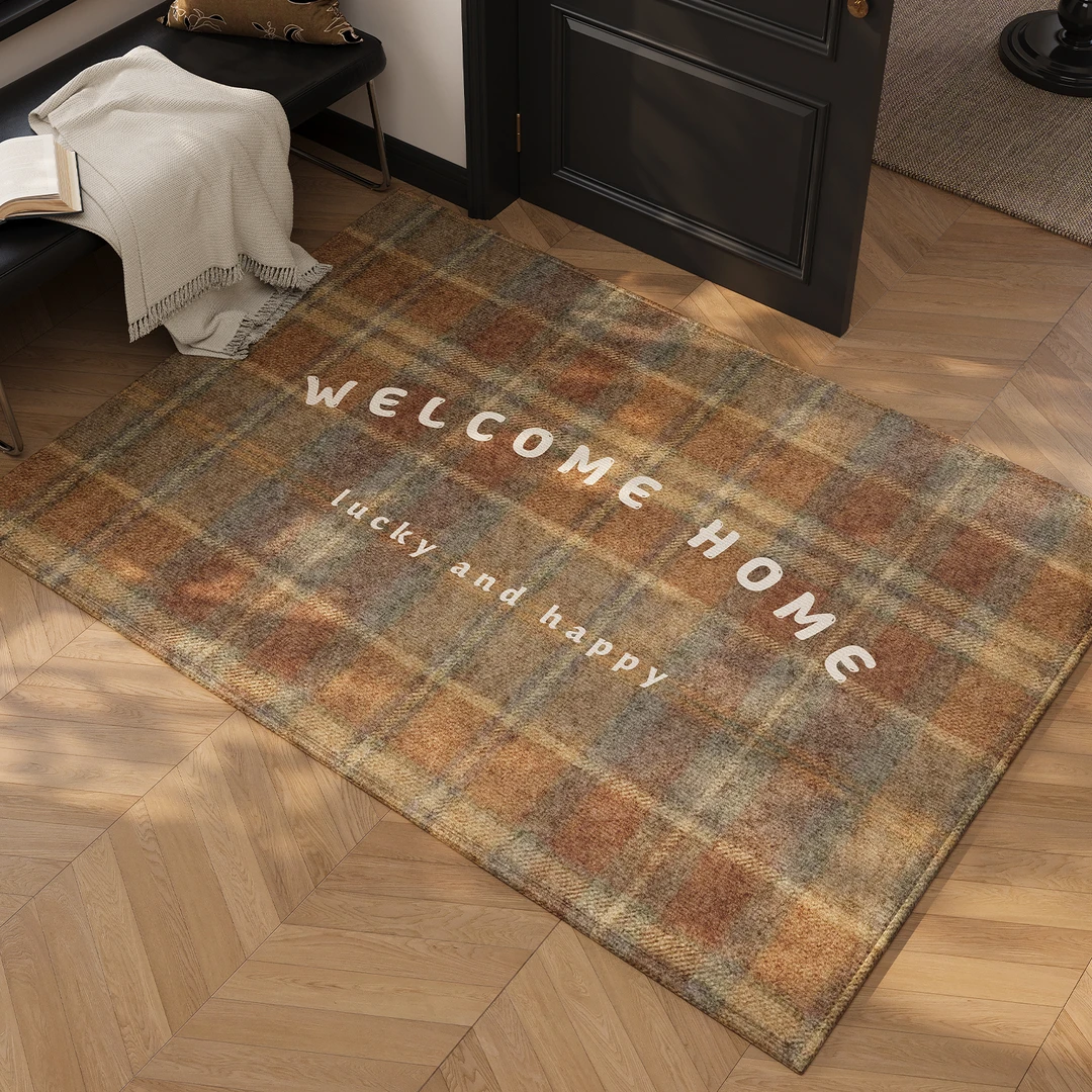 忘忧虫简约入户门地垫免洗耐脏防滑高级玄关脚垫可裁剪进门地毯