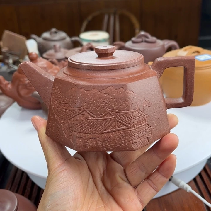 紫砂茶壶紫砂花茶