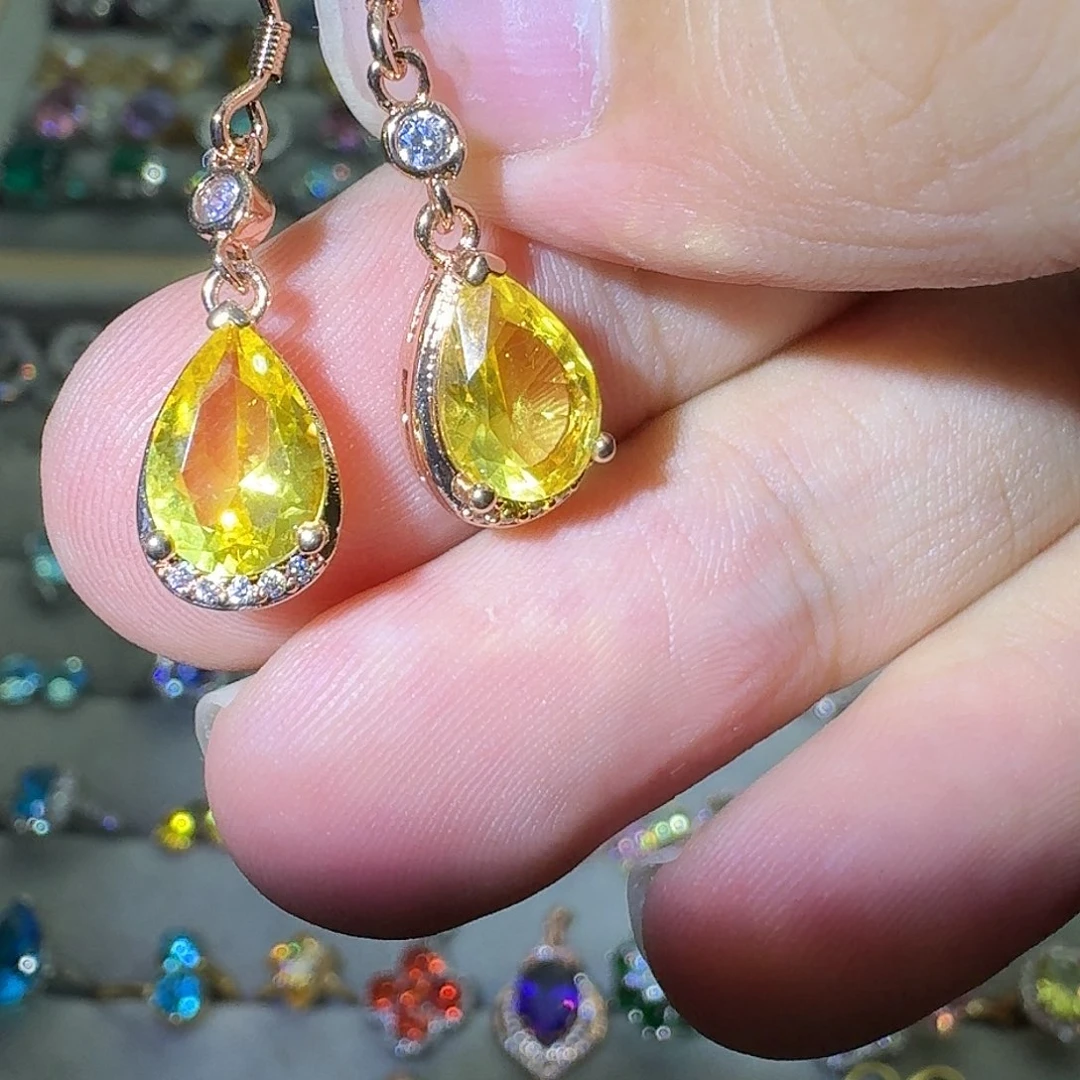 托帕石戒指银S925镶嵌