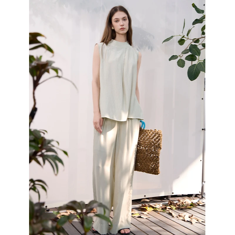 Mix Selection假日老钱上衣阔腿长裤两件套MSGBJY0456+MSGBJK0457