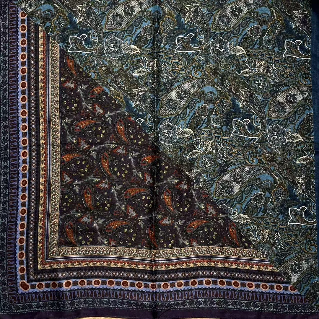 【双色腰果】双面90*90左右百搭民族风丝巾时尚女士丝巾围巾披肩 女