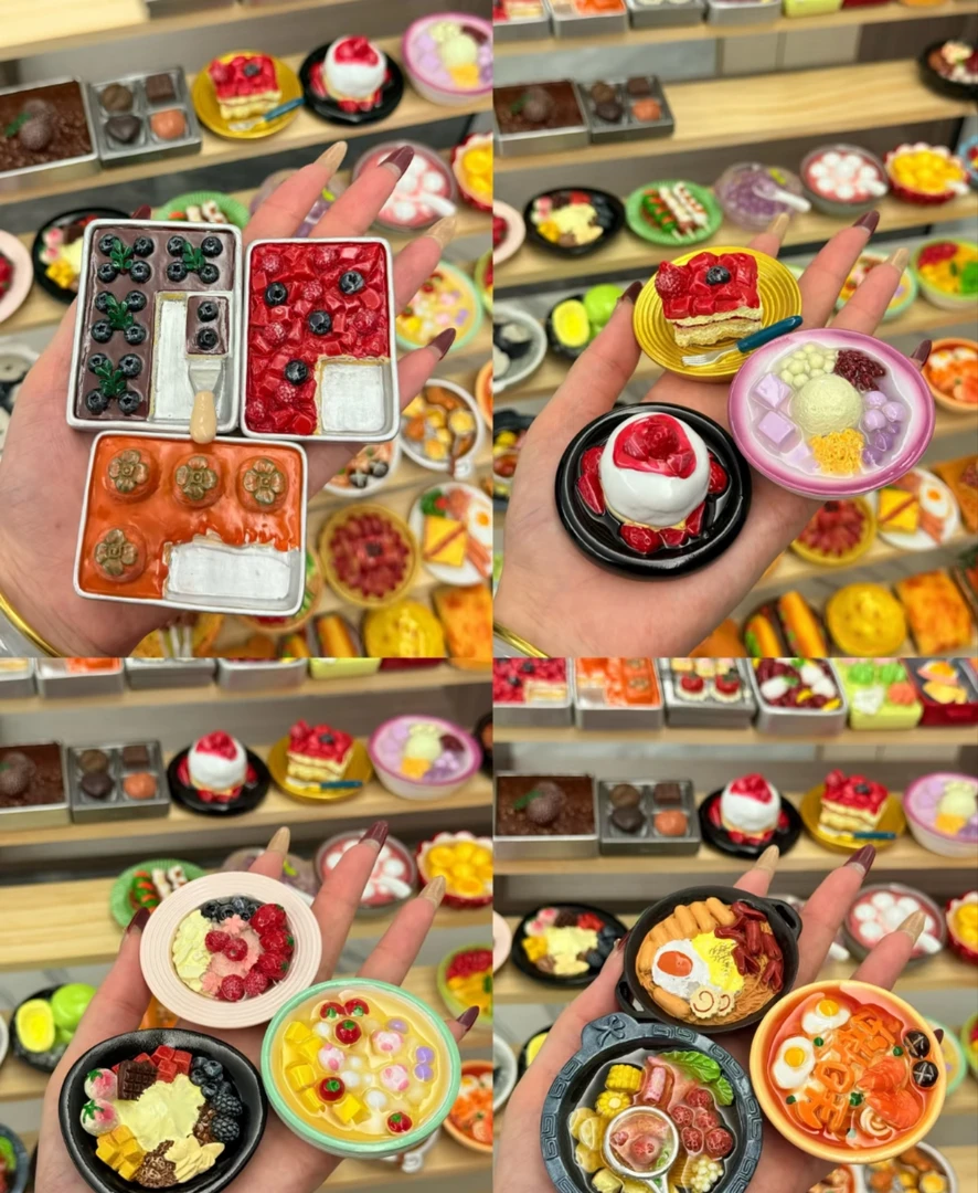 磁吸冰箱贴仿真食物3D立体创意装饰地方特色美食摆件
