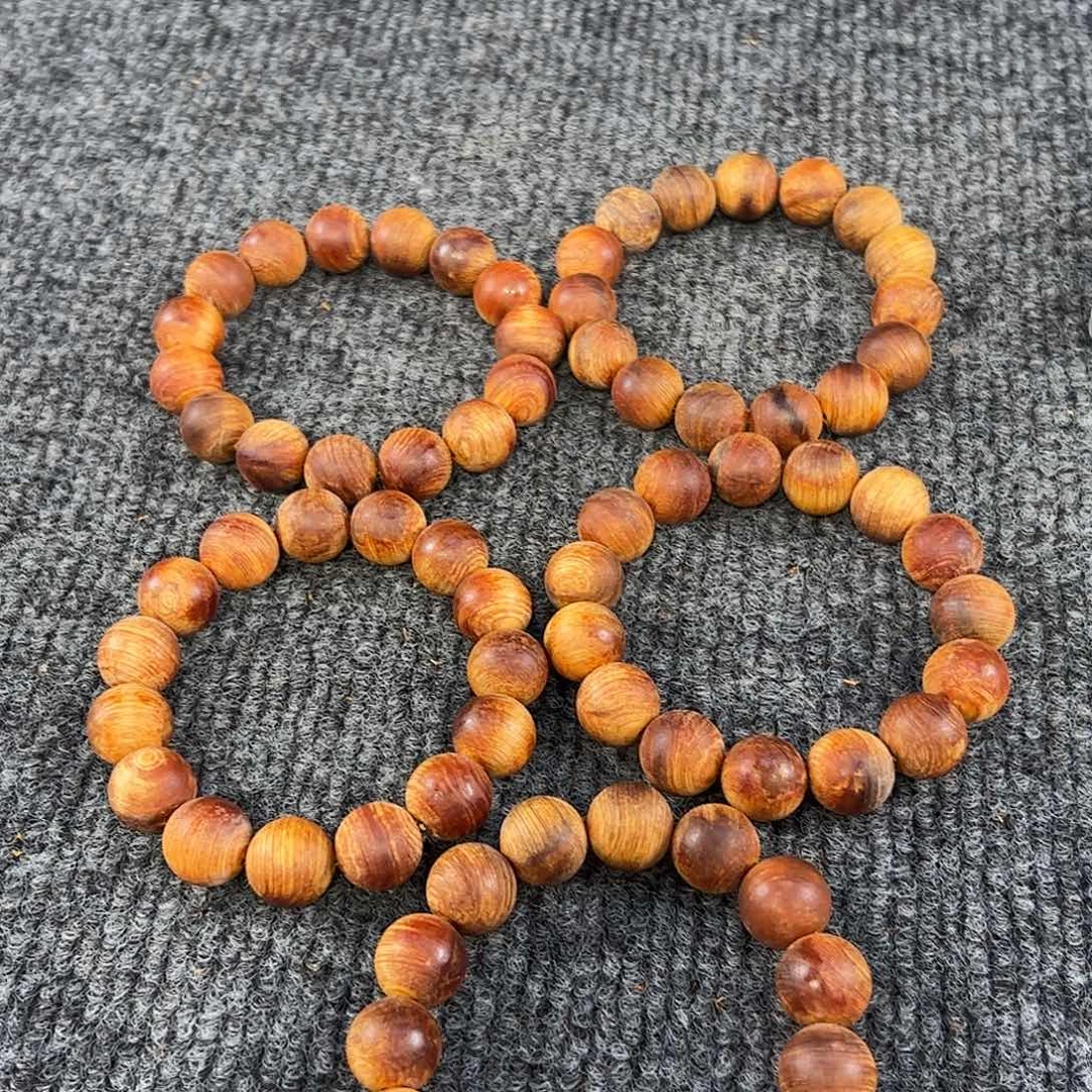 柏木太行崖柏15圆珠粗磨珠，奇楠香