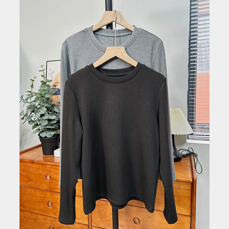 【小暖炉】保暖又柔软美雅碧腈纶膨体女大码打底衣长袖T恤上衣