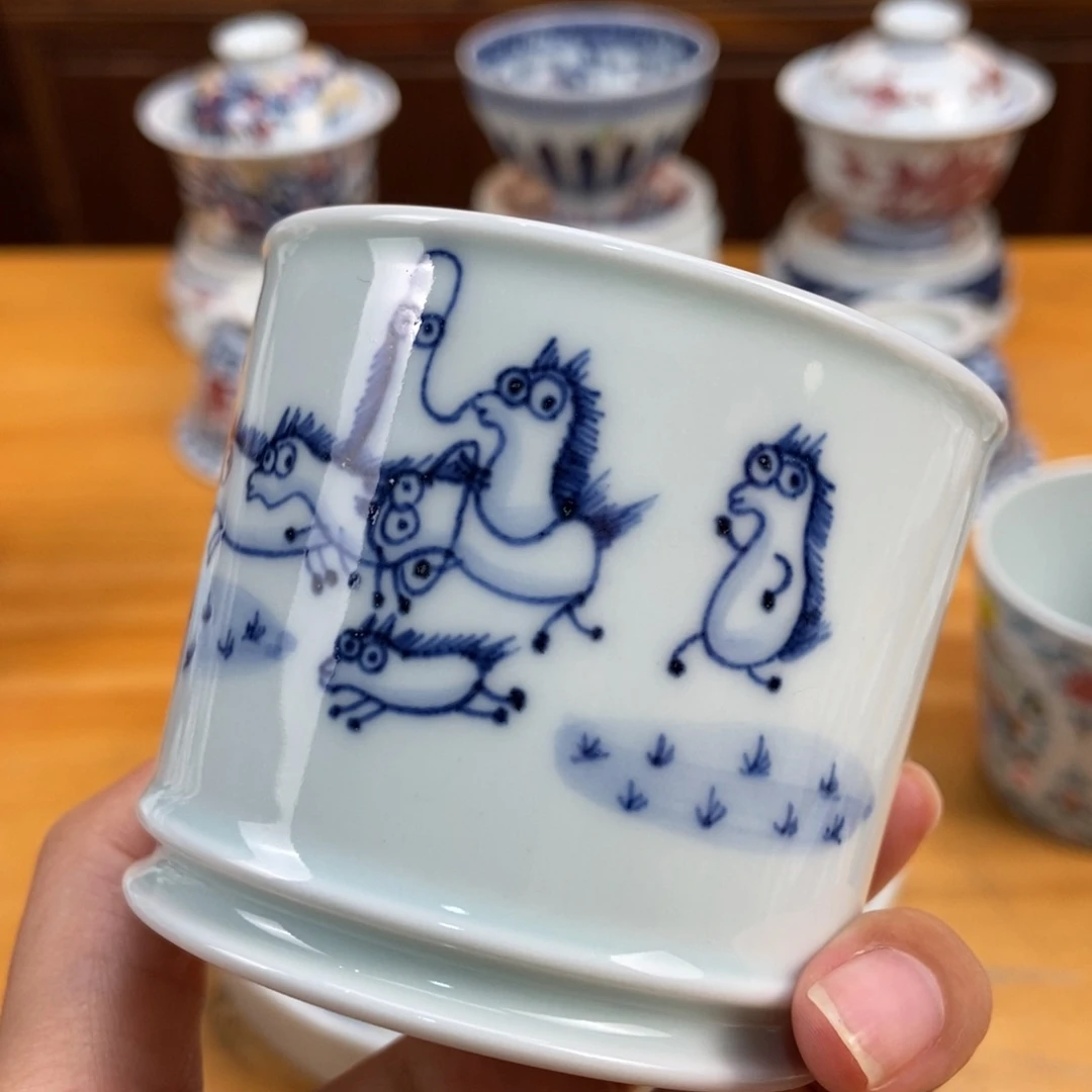 手绘现代茶具非古董