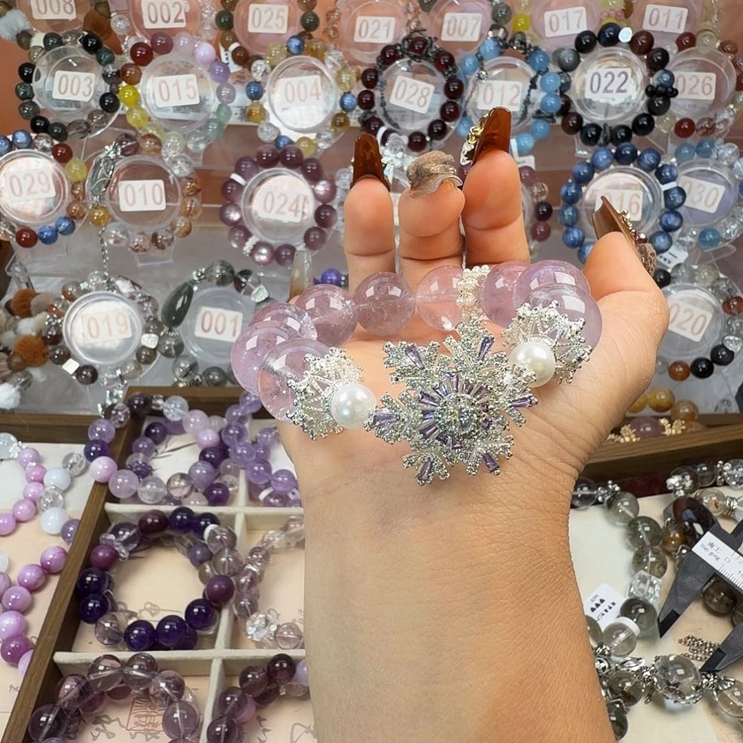 水晶手链合金紫花