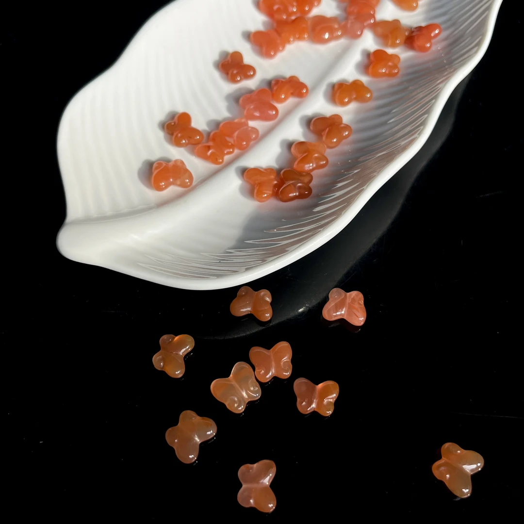 南红蝴蝶12*10*5配件通孔diy饰品DZ407多样性发其一