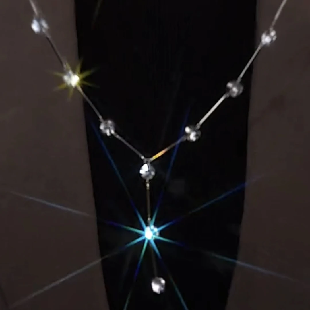 铜合金锆石项链 【高阶V金版】CNC精工闪亮满天星秋冬新款毛衣链