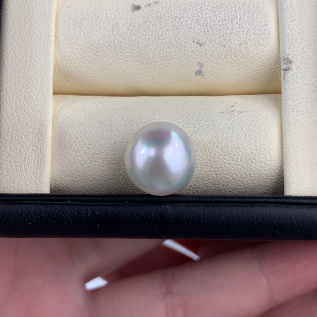 定制海水珍珠未镶嵌裸珠极强冷宝石光澳白11-12