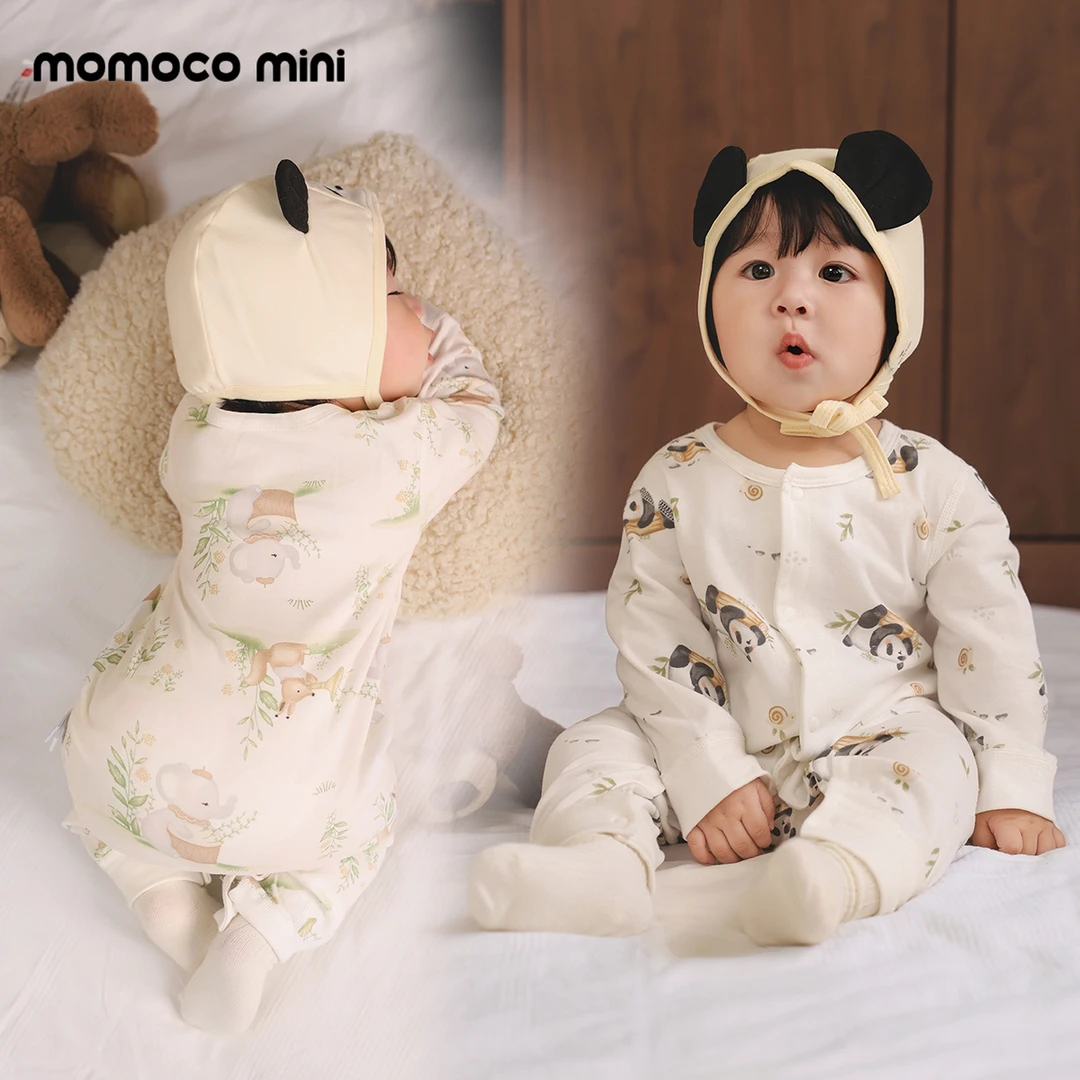 MOMOCOmini秋季婴童可爱印花爬爬服宝长袖连体衣87310690009&010