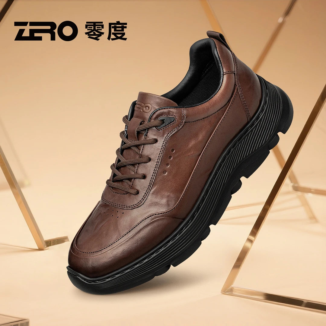 ZRO零度【秋季上新】商务风平跟系带圆头休闲男鞋潮流百搭皮鞋53781