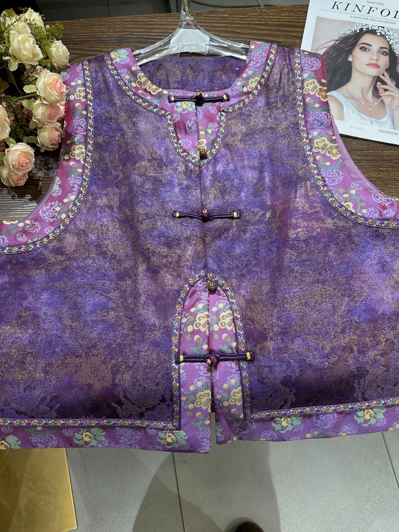 【深圳南油二姐】秋季新款时尚气质拼接提花显瘦马甲691098