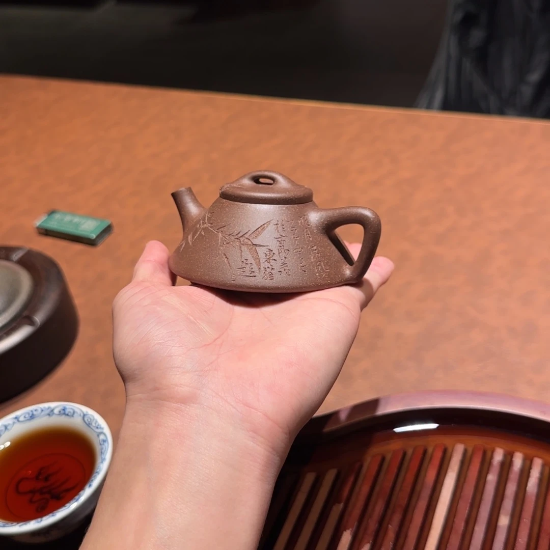 高***。紫砂茶壶文瓢 天青泥 125cc