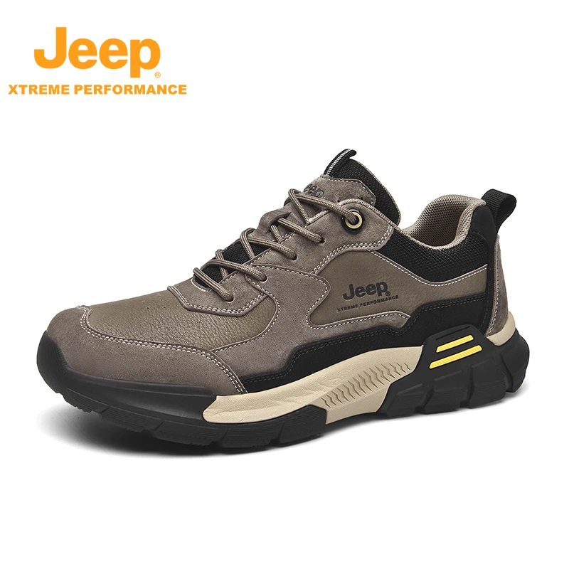JEEP/吉普正品男鞋秋冬真皮运动鞋新款低帮百搭防滑耐磨休闲男鞋