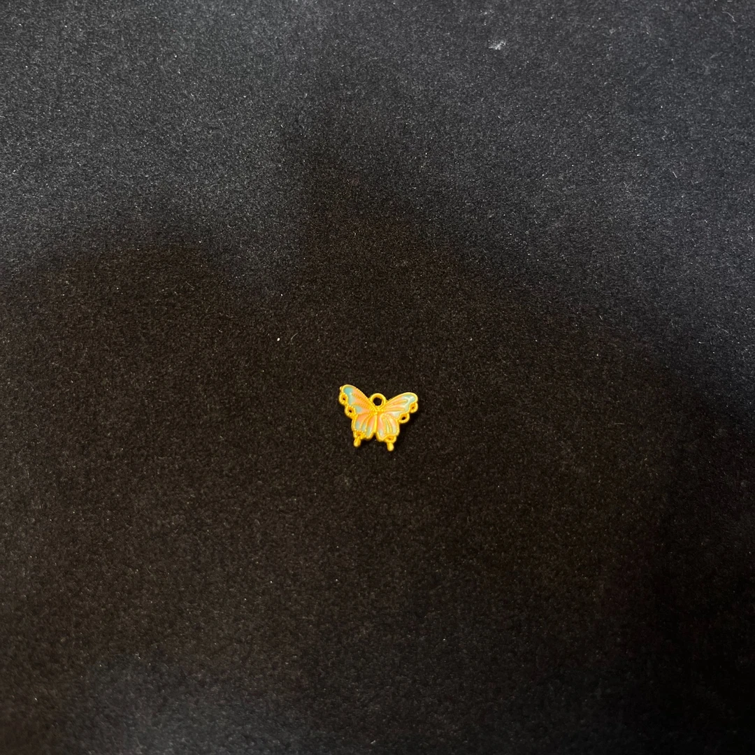 吊坠 黄色 珐琅彩蝴蝶吊坠