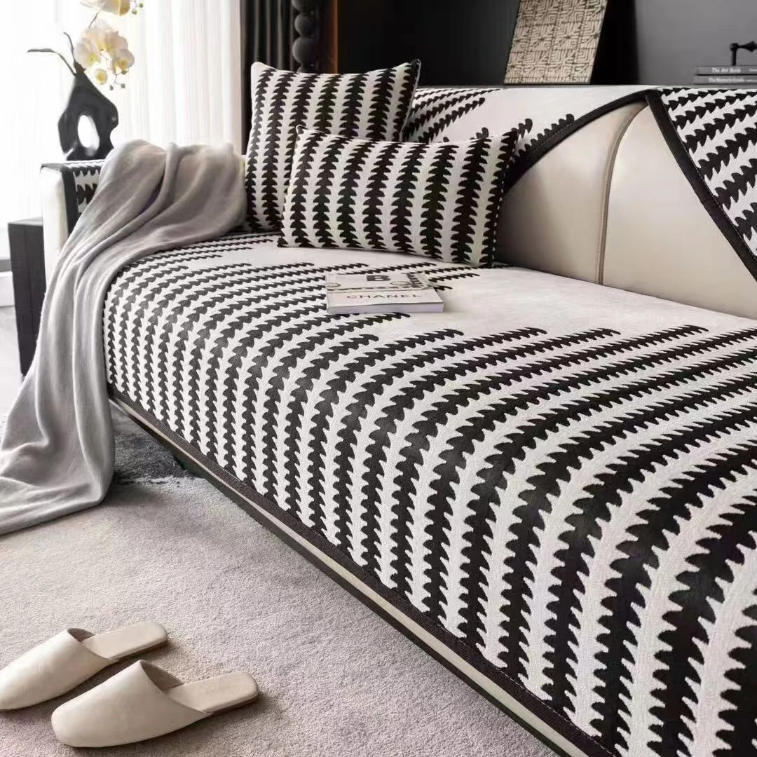 意法（节节高）2025最新款皮沙发垫套罩盖布雪尼尔四季通用防滑防猫