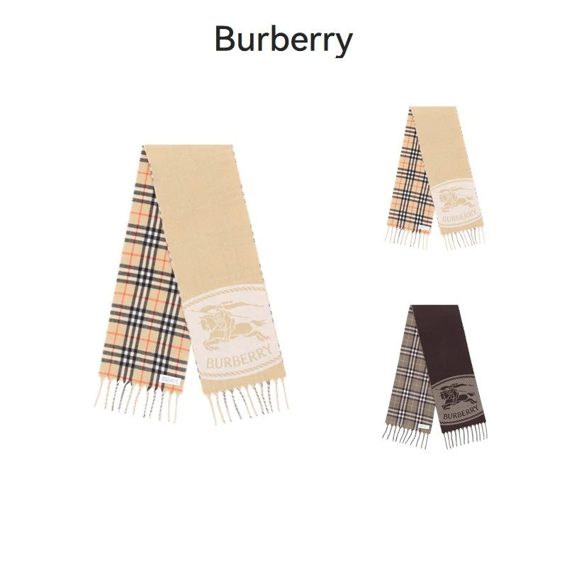 Burberry巴宝莉 新品 男士/女士双面流苏围巾168x28cm 81097511