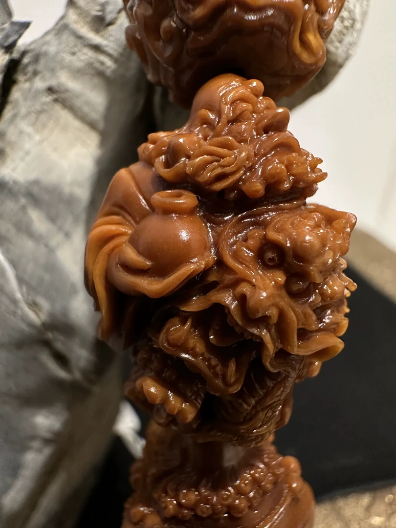 吉吉文玩苏州舟山核雕村橄榄核雕刻2.4尺寸御龙达摩