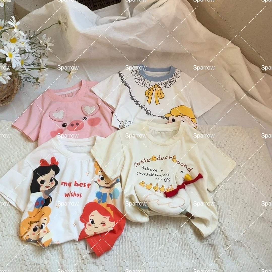 XZM儿童小女孩洋气韩范衣服洋气时髦童装女童t恤短袖X1601（汉服）