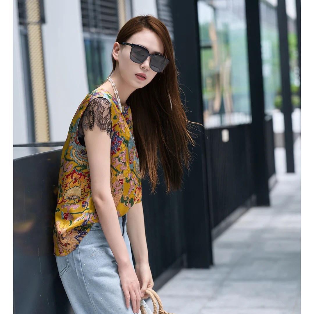 『立子·STUDIO 』步步生财夏季款前后两穿麒麟刺绣无袖马甲