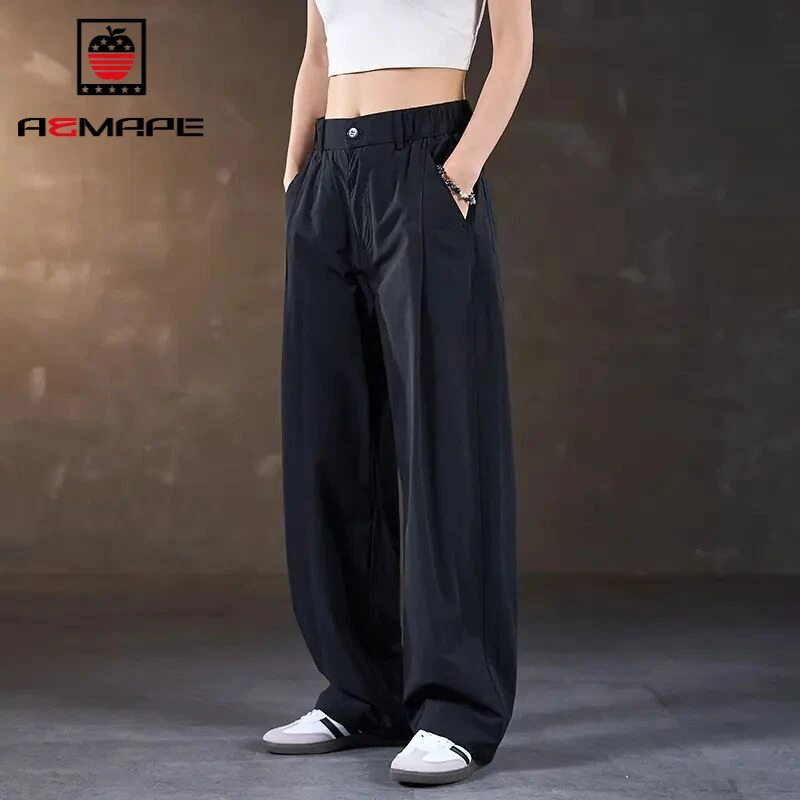 AEMAPE秋冬加绒裤子休闲高端裤男款简约百搭直筒宽松伞兵裤通勤