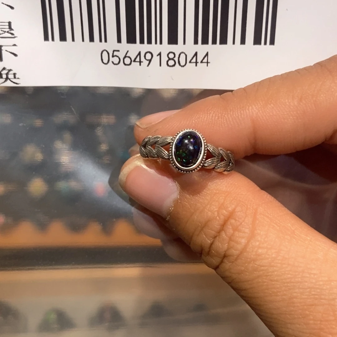 欧泊戒指—银S925镶嵌啊*