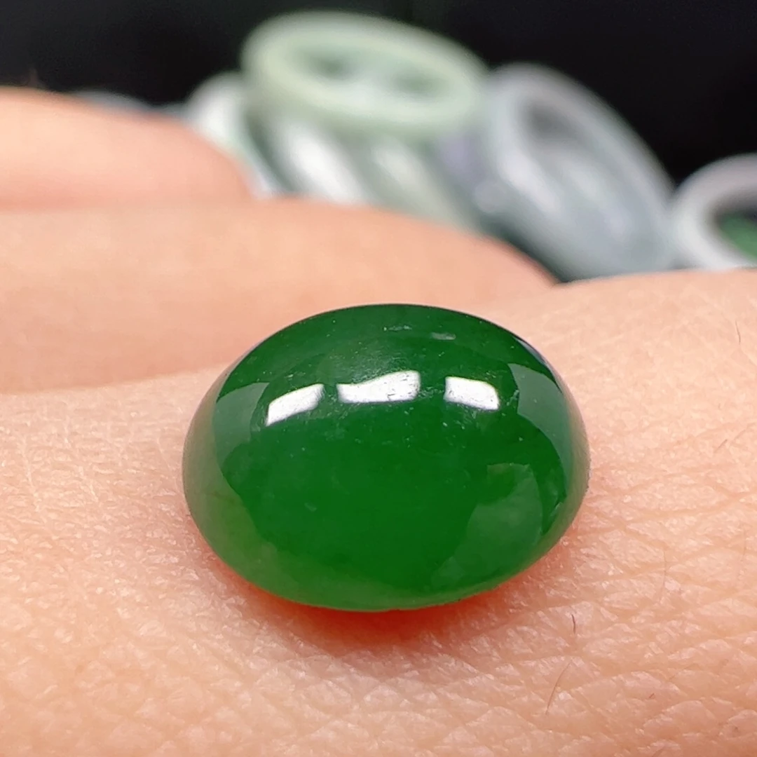 翡翠未镶嵌耳饰蛋面