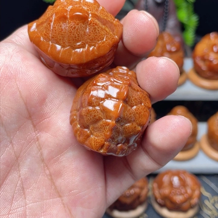 把件橄榄核龙脊富甲手球3.2