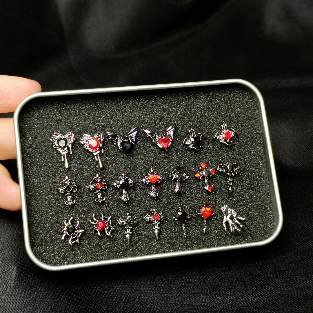 钛钢耳饰 暗黑风格钛钢合金耳骨钉耳蜗钉耳饰哥特朋克