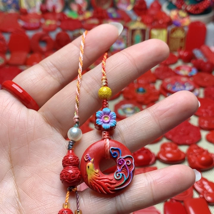 天然辰砂工艺品朱砂手机坠