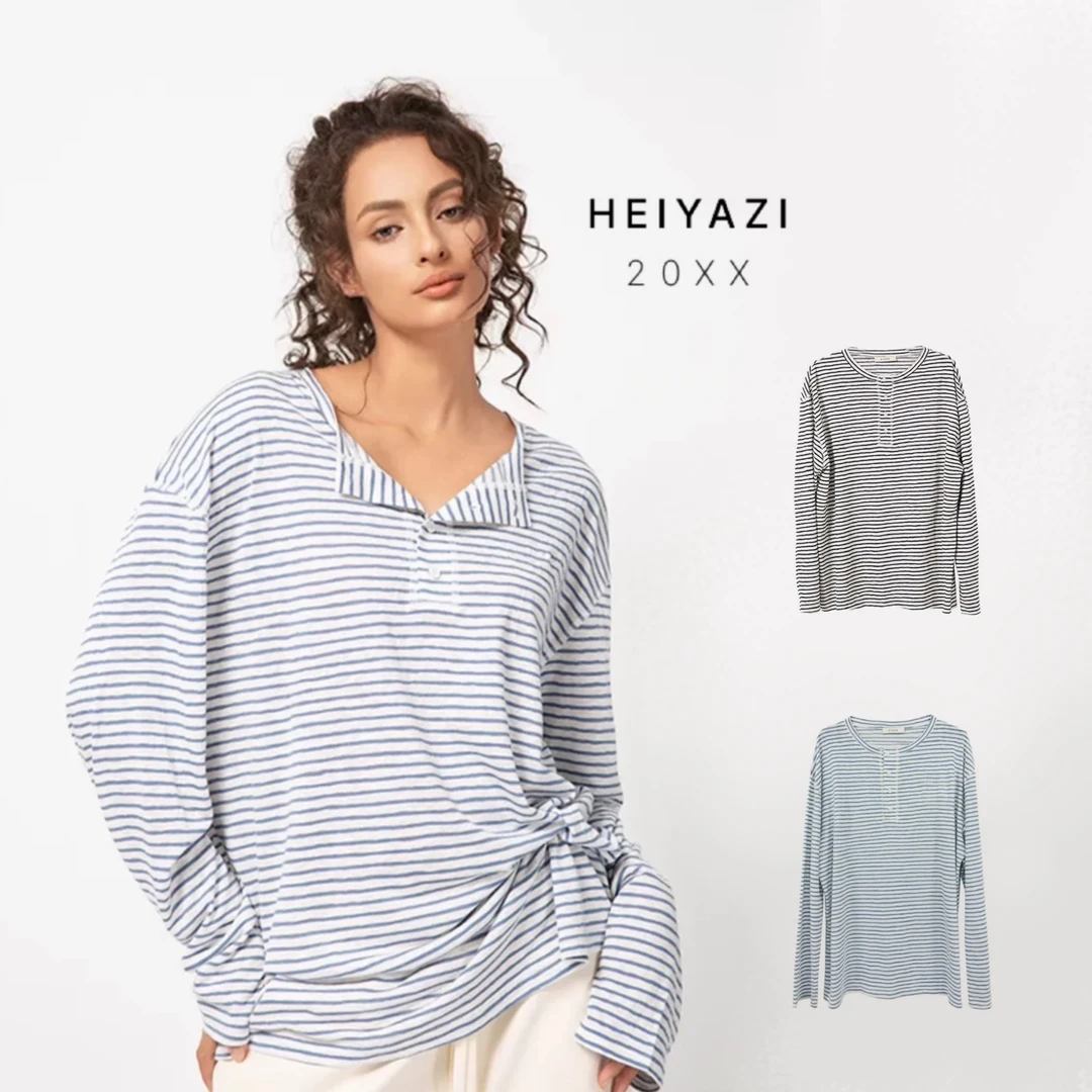 “SIGGE”  设计师品牌 慵懒宽松亨利衫T恤——黑鸭子买手店