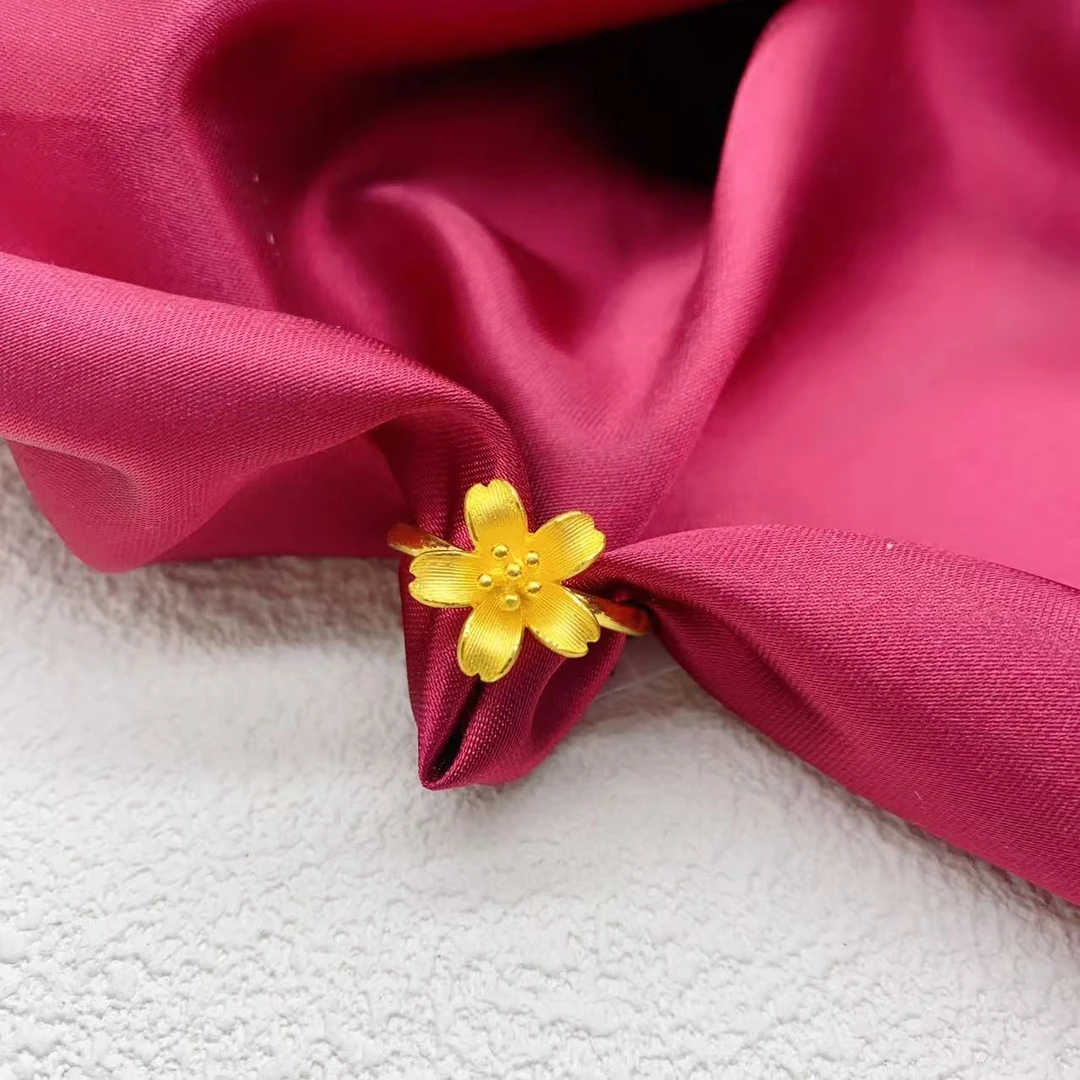 【木韵阁】足金999 5G黄金花朵戒指时尚百搭精美 4.75