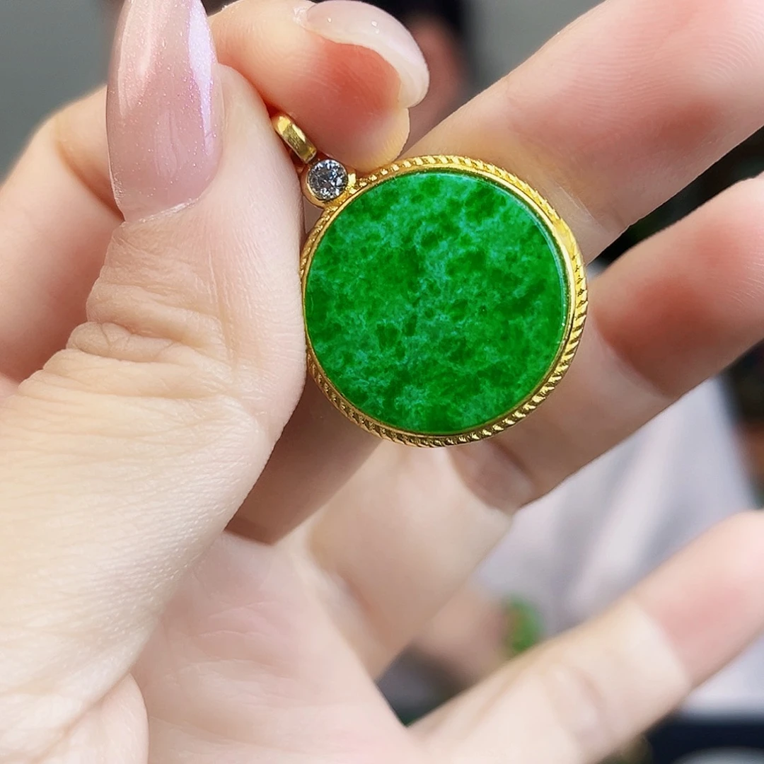 翡翠银S925镶嵌颈饰吊坠