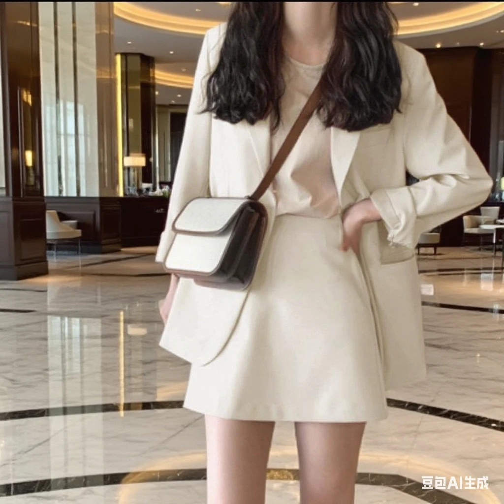 春秋韩版休闲粉色小西装外套女小个子宽松套装2025新款小西服上衣