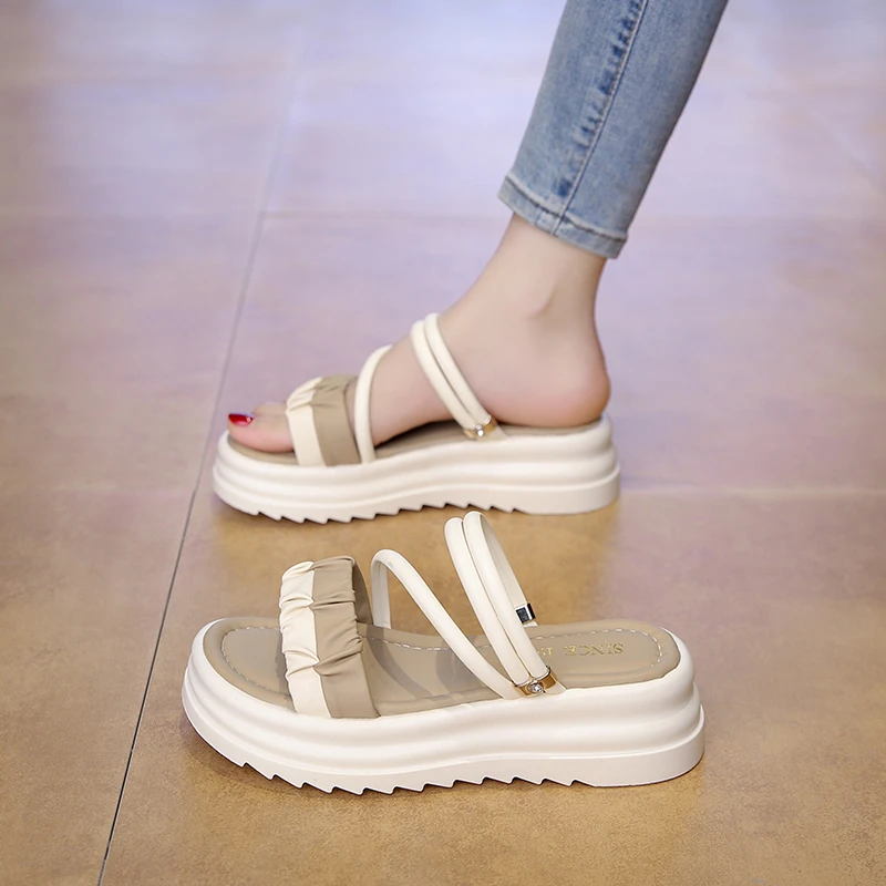 凉鞋一鞋两穿厚底松糕凉拖鞋女2025夏季新款时尚配裙子软底拖鞋女