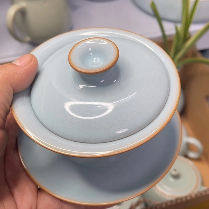 黑****汝州原矿原釉微瑕盖碗