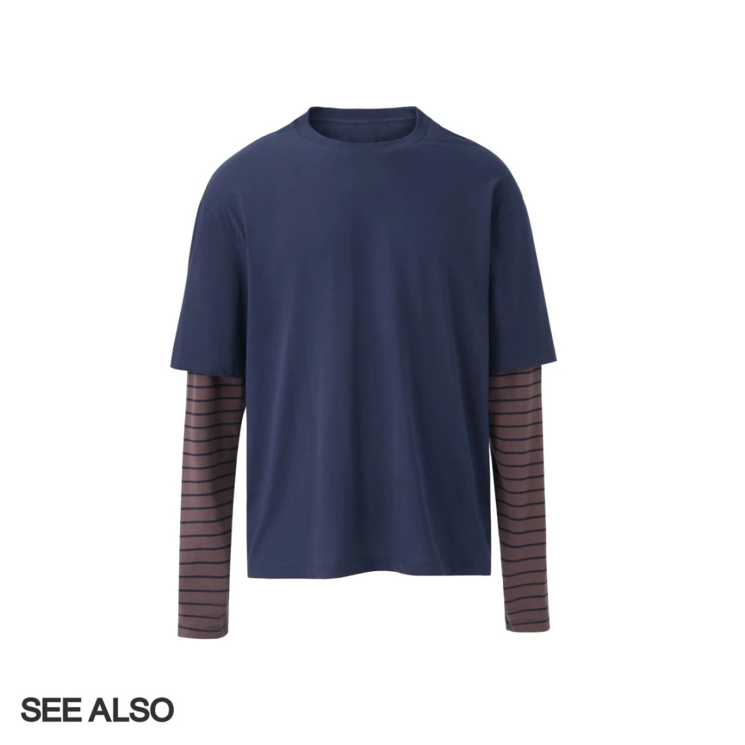 SEE ALSO『高定niuniu系列』100%精梳棉欧若风新贵松弛条纹长袖T恤